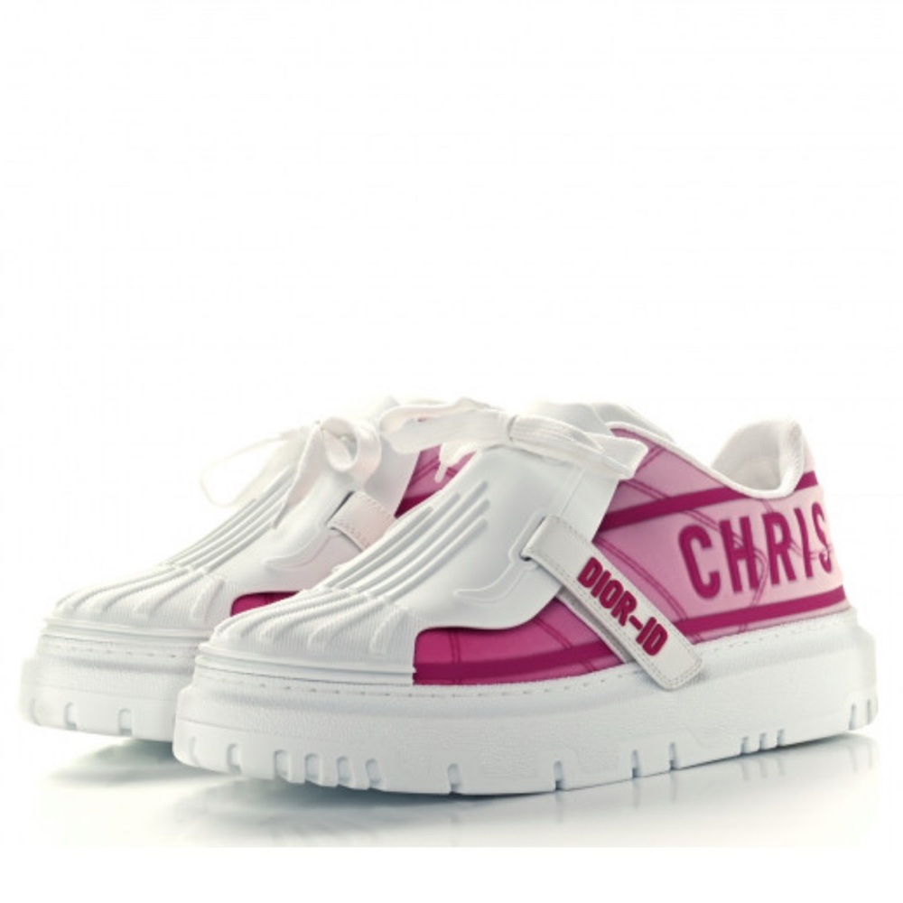 Dior Reflective Fabric Shaded Dior-ID Platform Sneakers Wmn Sz 38 Raspberry